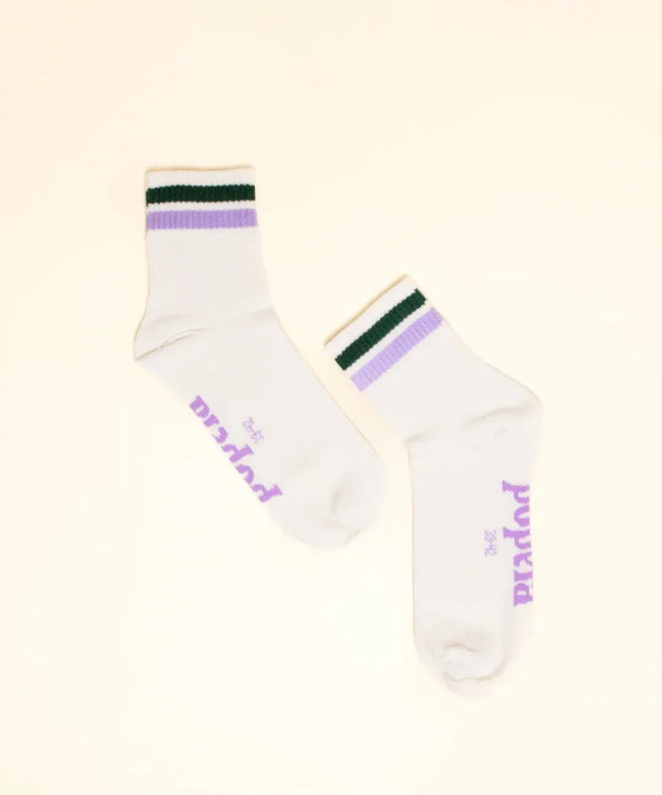 popeia - THE TENNIS Ankle Socken aus Bio - Baumwolle • Grün/Lila - Socken - ROSA ECK Concept Store