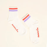 popeia - THE TENNIS Ankle Socken aus Bio - Baumwolle • Lila/Rot - Socken - ROSA ECK Concept Store