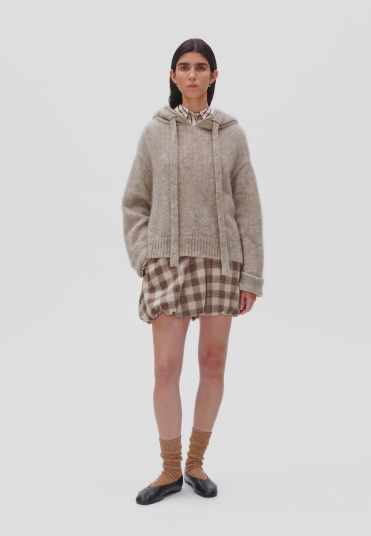 Mohair-Mix Strick-Hoodie • honey melange