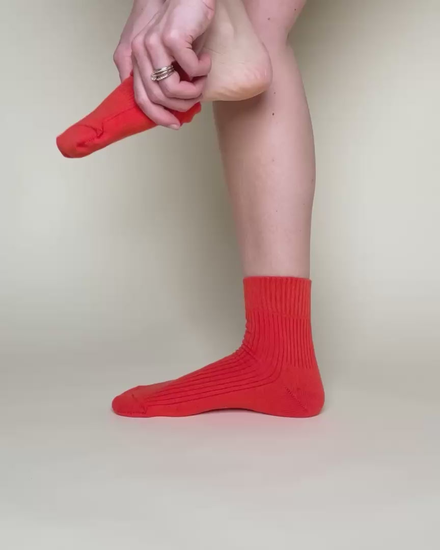 ANKLE Socken aus Bio-Baumwolle • Rot