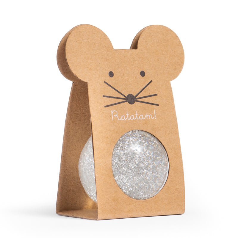 Ratatam - GLITTER MOUSE BOUNCING BALL Flummi | Silber - ROSA ECK - Kinder, ,