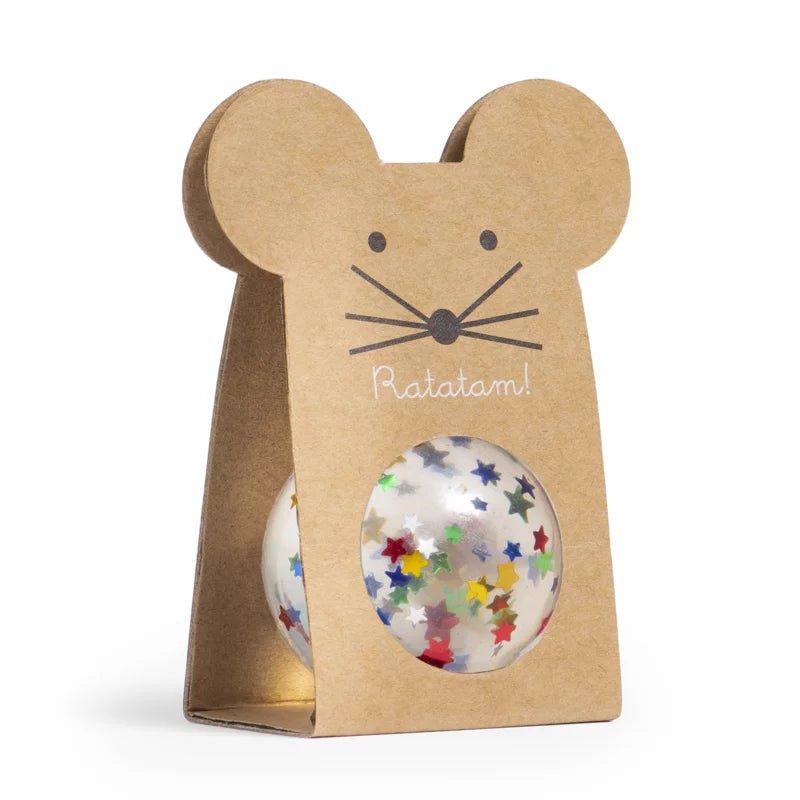 Ratatam - GLITTER MOUSE BOUNCING BALL Flummi | Sterne - ROSA ECK - Kinder, Starry,