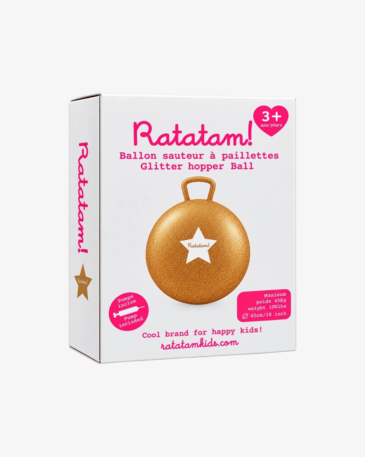 Ratatam - Glitzer-Hüpfball • Rosa - ROSA ECK