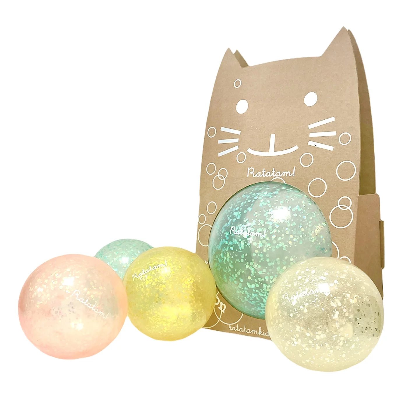 Ratatam - THE CAT BUBBLE BALL Spielball (15 cm) | Silber - ROSA ECK - Kinder, ,