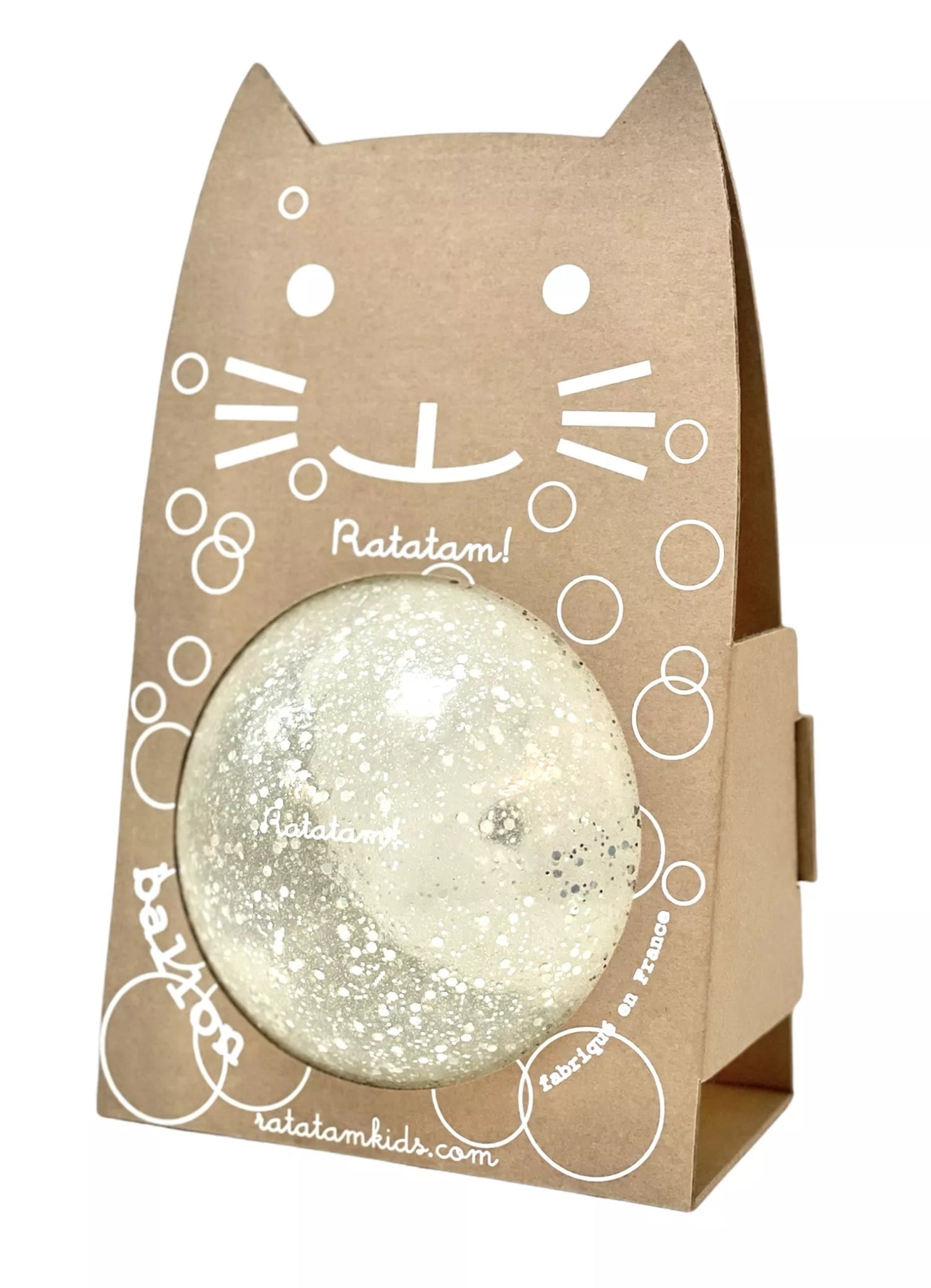 Ratatam - THE CAT BUBBLE BALL Spielball (15 cm) | Silber - ROSA ECK - Kinder, ,