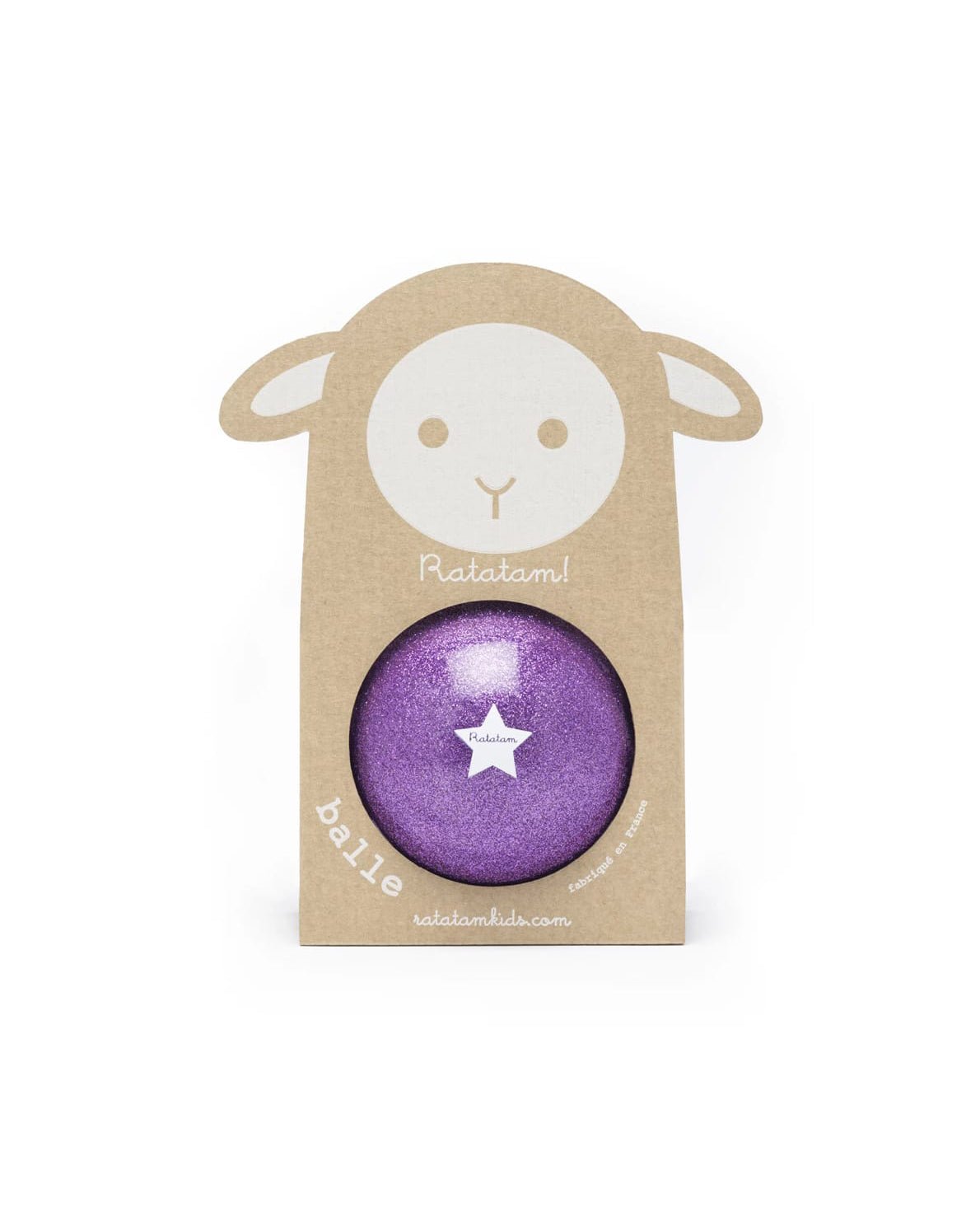 Ratatam - THE SHEEP BUBBLE BALL Kleiner Spielball (10 cm) | Purple - ROSA ECK - Glitzer, Lila,