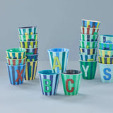 rice Buchstabenbecher (250 ml) – E Stripes, Blau