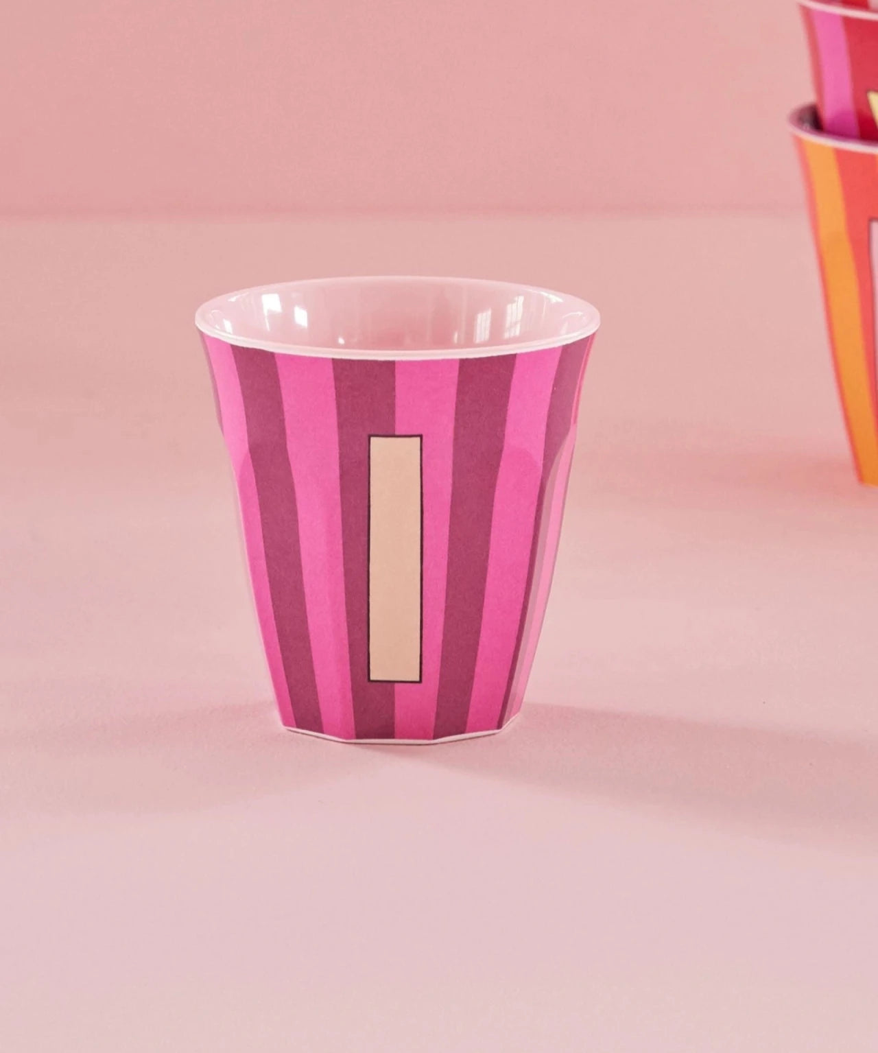rice Buchstabenbecher (250 ml) – I Stripes, Pink
