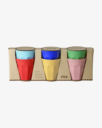 rice Melaminbecher 6er-Set (250 ml) – Solid Colors