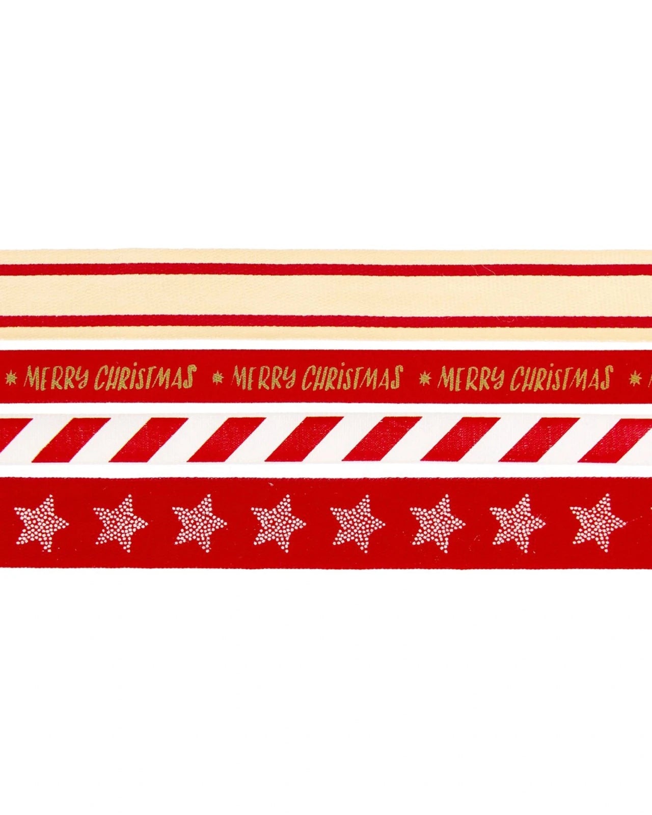 Rico Design - ADVENT ADVENT Geschenkband-Set (4 x 2 m) • Rot - ROSA ECK