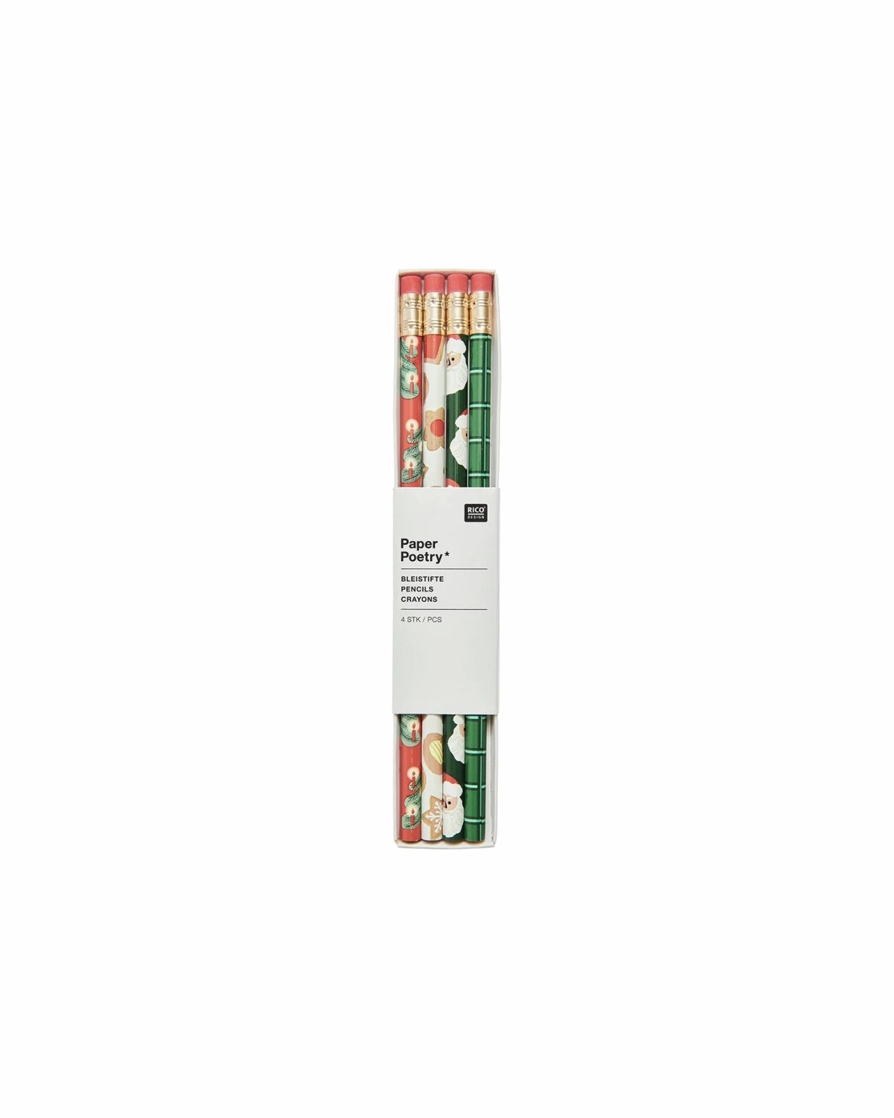 Rico Design - Bleistift-Set (4 Stück) • Weihnachtsmarkt - ROSA ECK