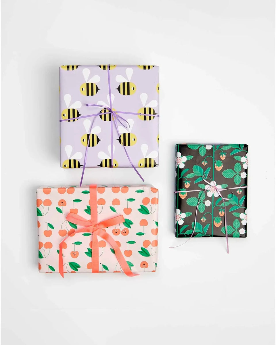 Rico Design - Geschenkpapier Kirschen, rosa - Geschenkpapier - ROSA ECK Concept Store