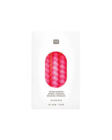 Rico Design - Mini - Spiralkerzen Set (10 Stück) • Neon Pink - Kerzen - ROSA ECK