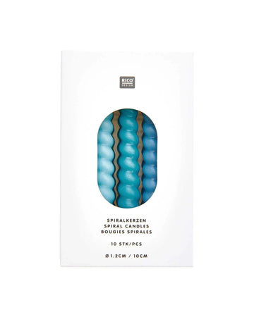 Rico Design - Mini - Spiralkerzen Set (10 Stück) | Smokey Blue Mix - ROSA ECK Concept Store