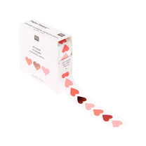 Rico Design - MINI - STICKER HERZEN • Neon/Rot (Rolle, 80 Stück) - Sticker - ROSA ECK