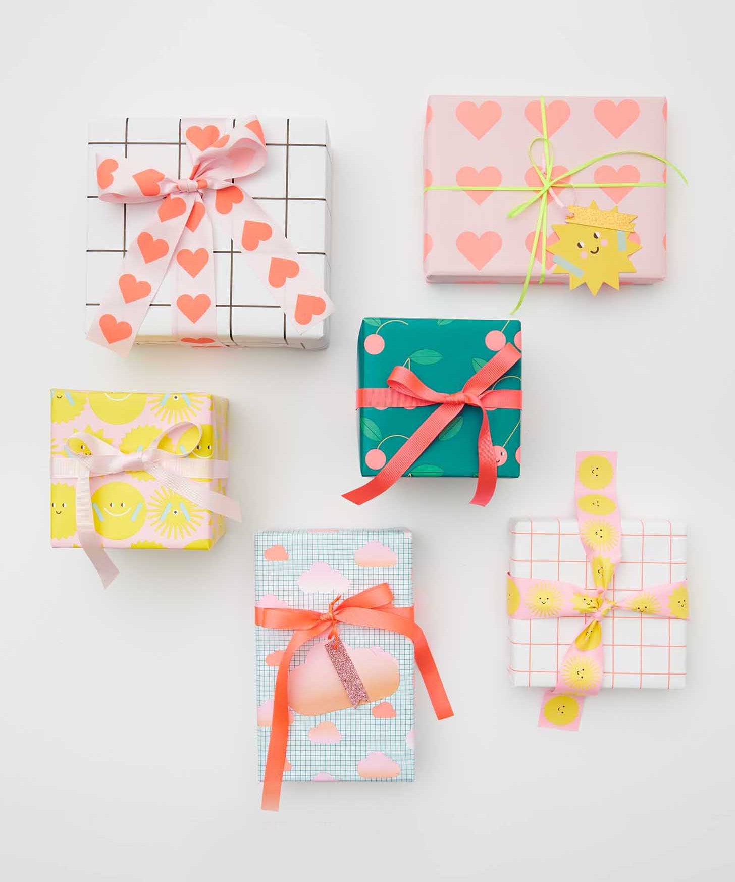 Rico Design - Paper Poetry Geschenkpapier | Kirschen - Geschenkpapier - ROSA ECK - Grün, ,
