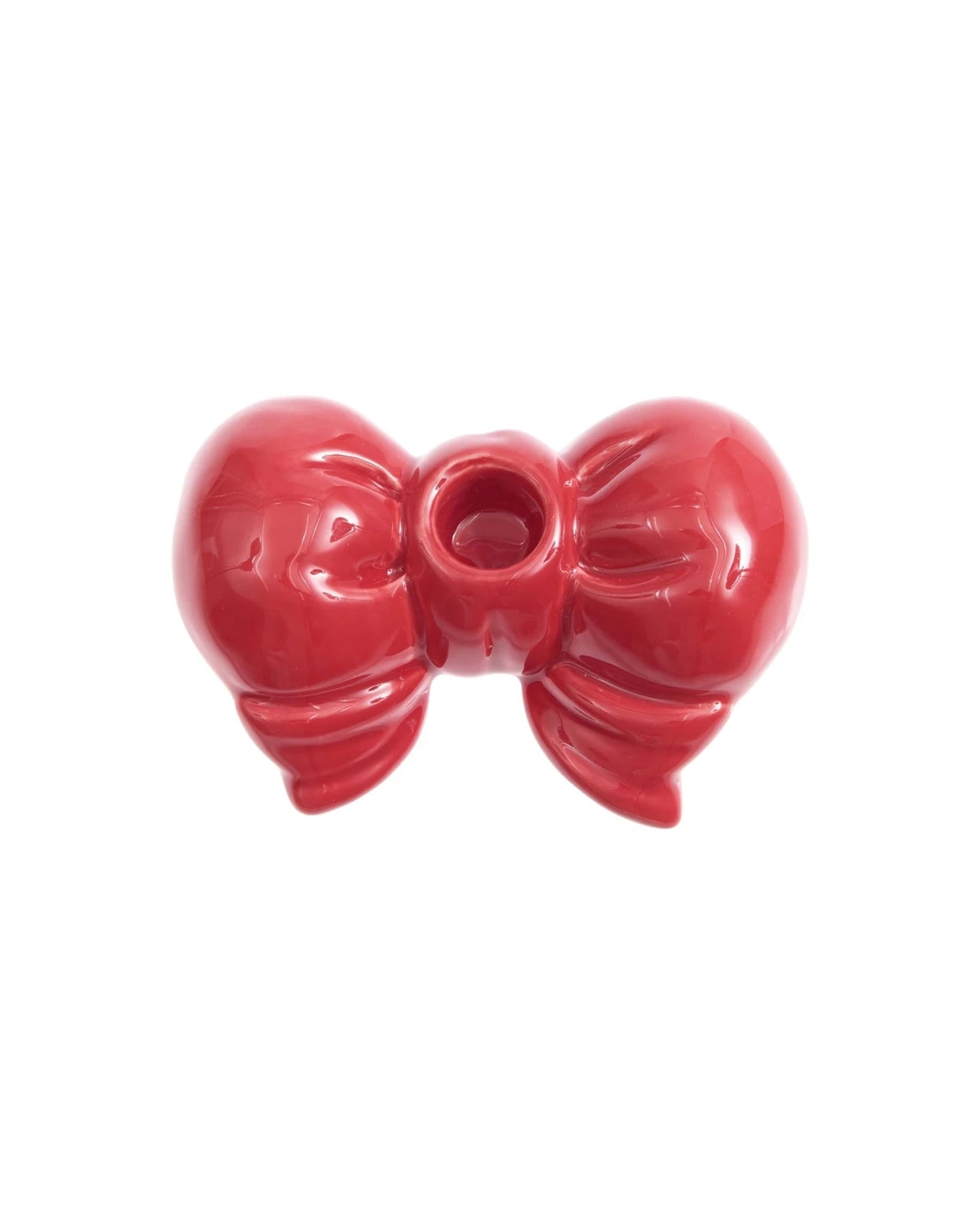 Rico Design - Porzellan Kerzenhalter Schleife Rund • Rot - ROSA ECK