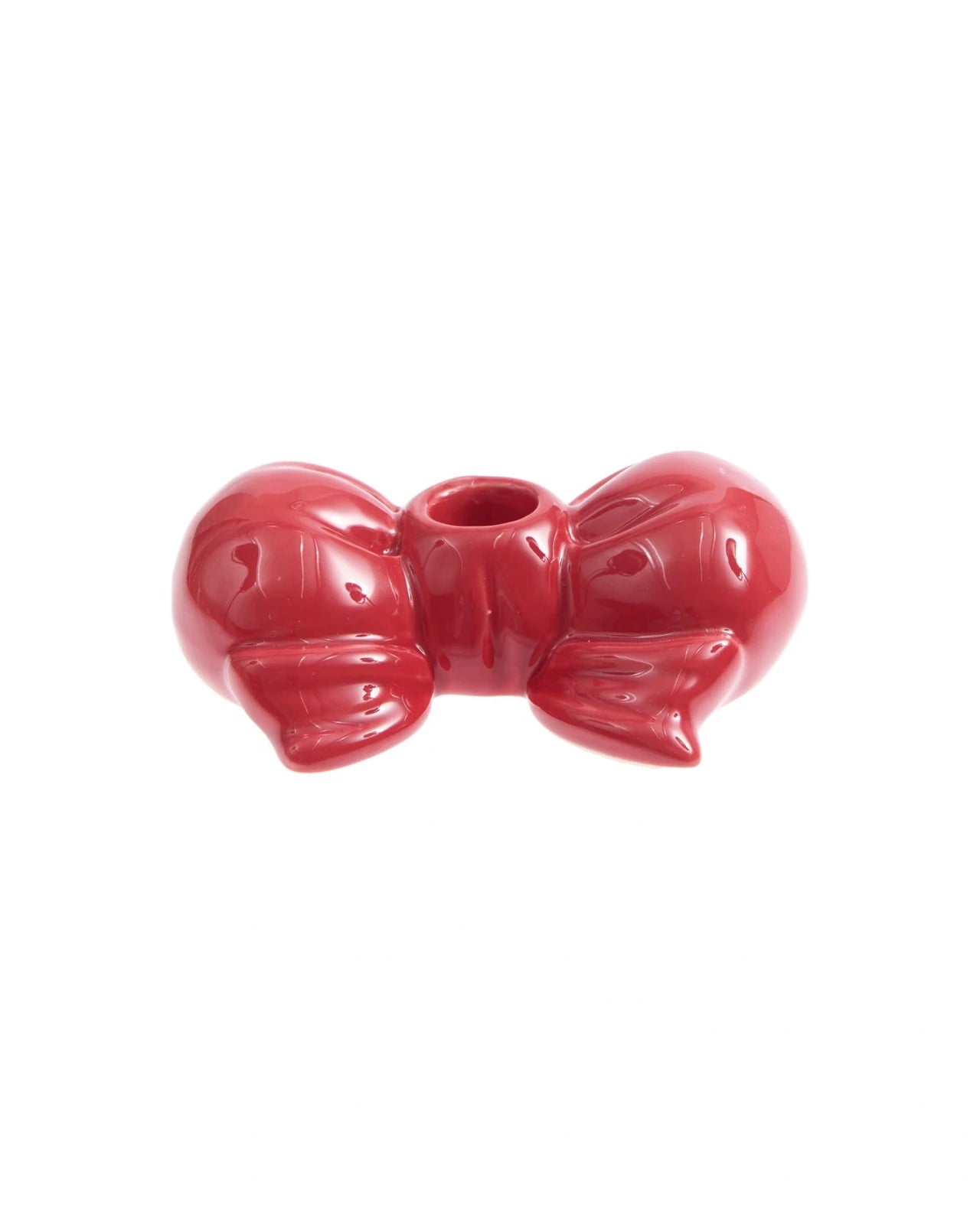 Rico Design - Porzellan Kerzenhalter Schleife Rund • Rot - ROSA ECK