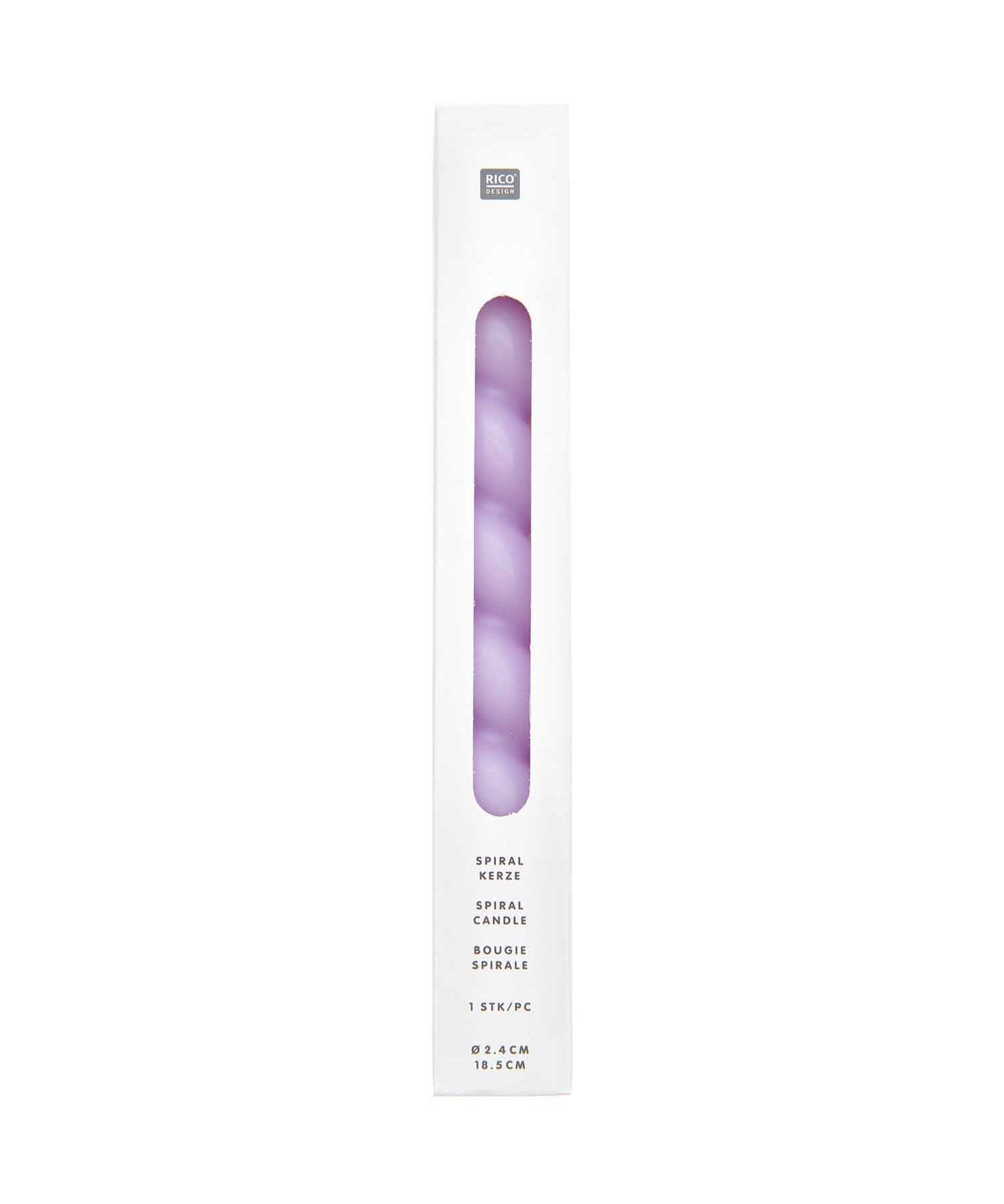 Rico Design - Spiralkerze | Flieder - Kerze - ROSA ECK - Lila, ,
