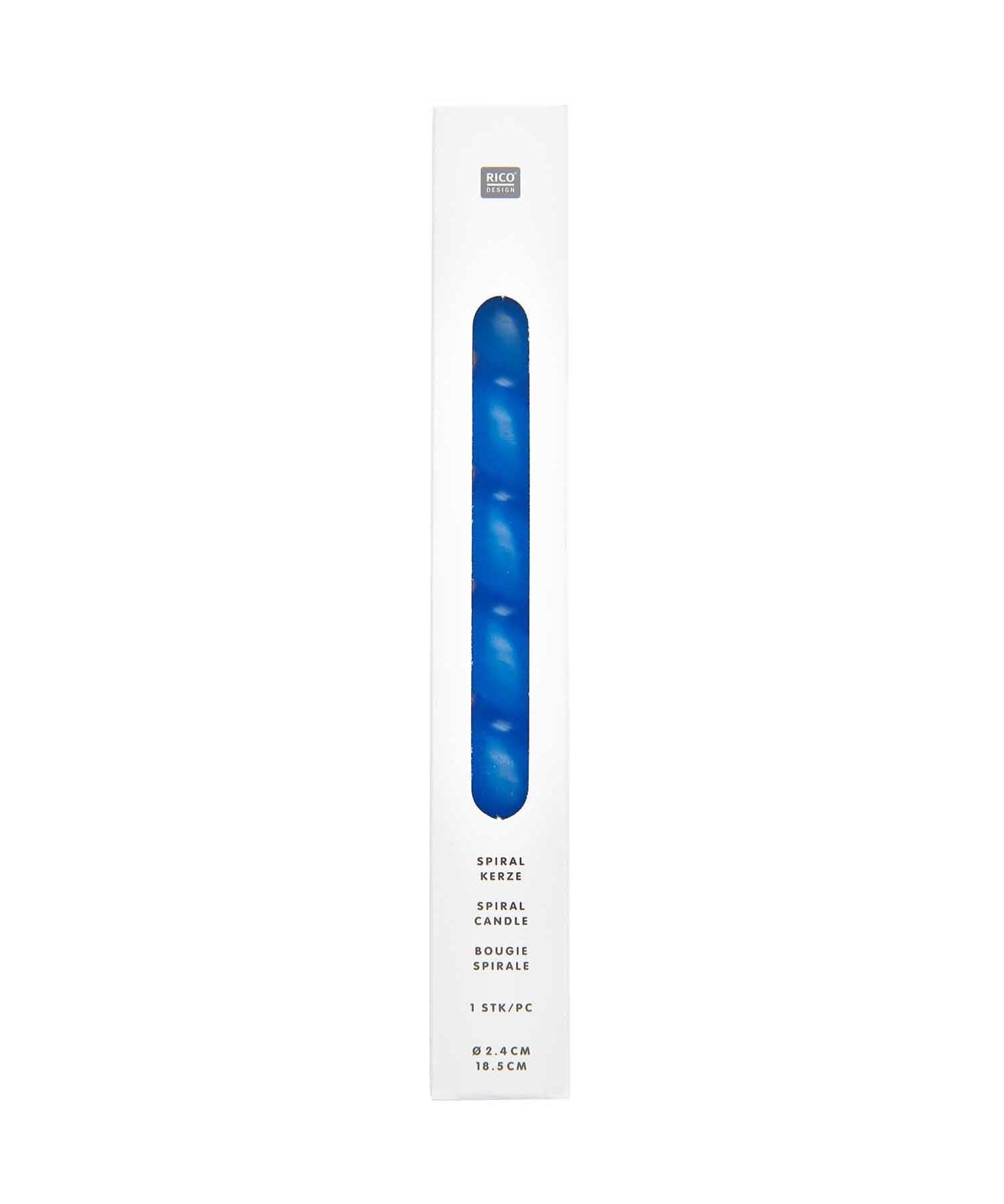 Rico Design - Spiralkerze | Kornblume - Kerze - ROSA ECK - Blau, ,