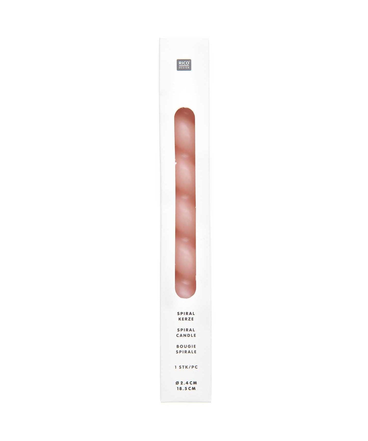 Rico Design - Spiralkerze | Smokey Rosa - Kerze - ROSA ECK - , ,