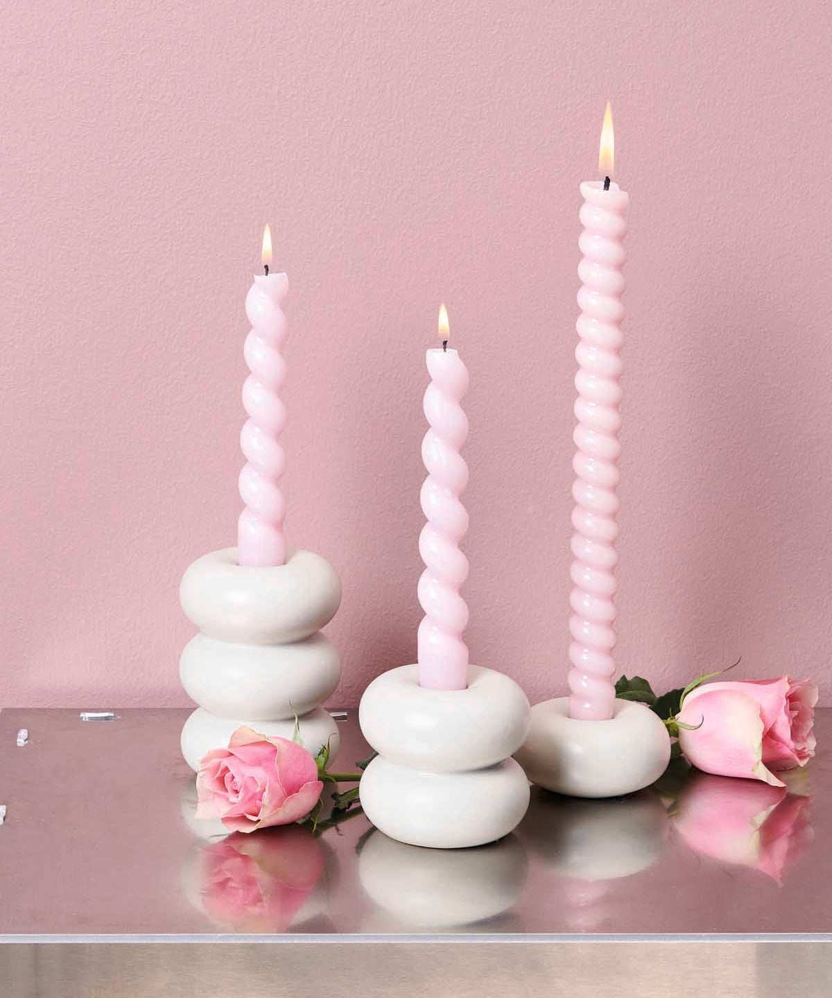 Rico Design - Spiralkerze | Soft Mauve - Kerze - ROSA ECK - Pink, Rosa,