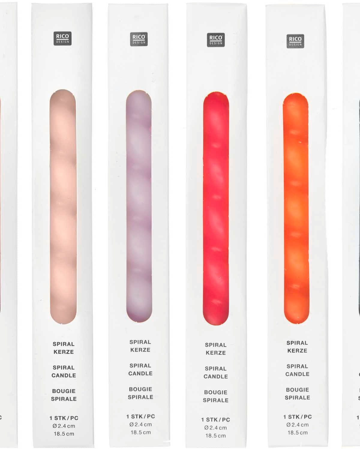 Rico Design - Spiralkerze | Soft Neon Orange - Kerze - ROSA ECK - , ,