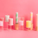Rico Design - Stumpenkerze Spiral • Gelb - Kerze - ROSA ECK