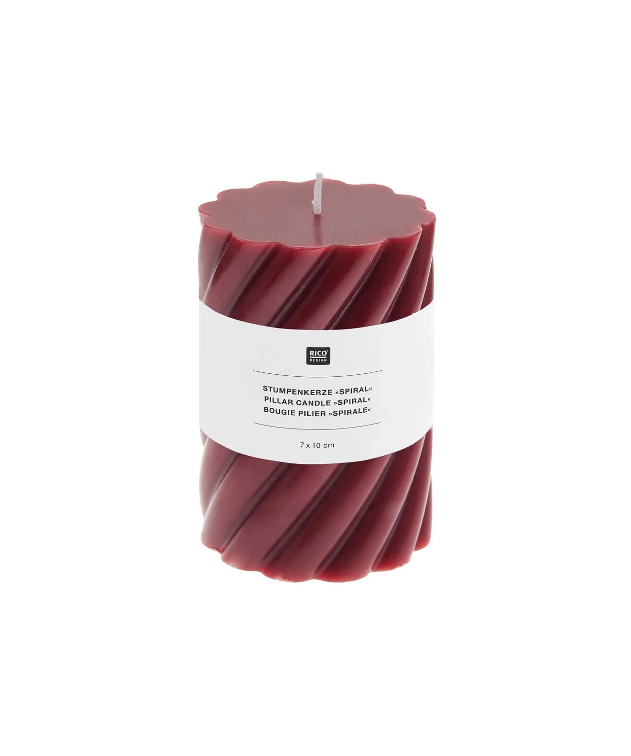 Rico Design - Stumpenkerze Spiral • Kastanie - Kerze - ROSA ECK