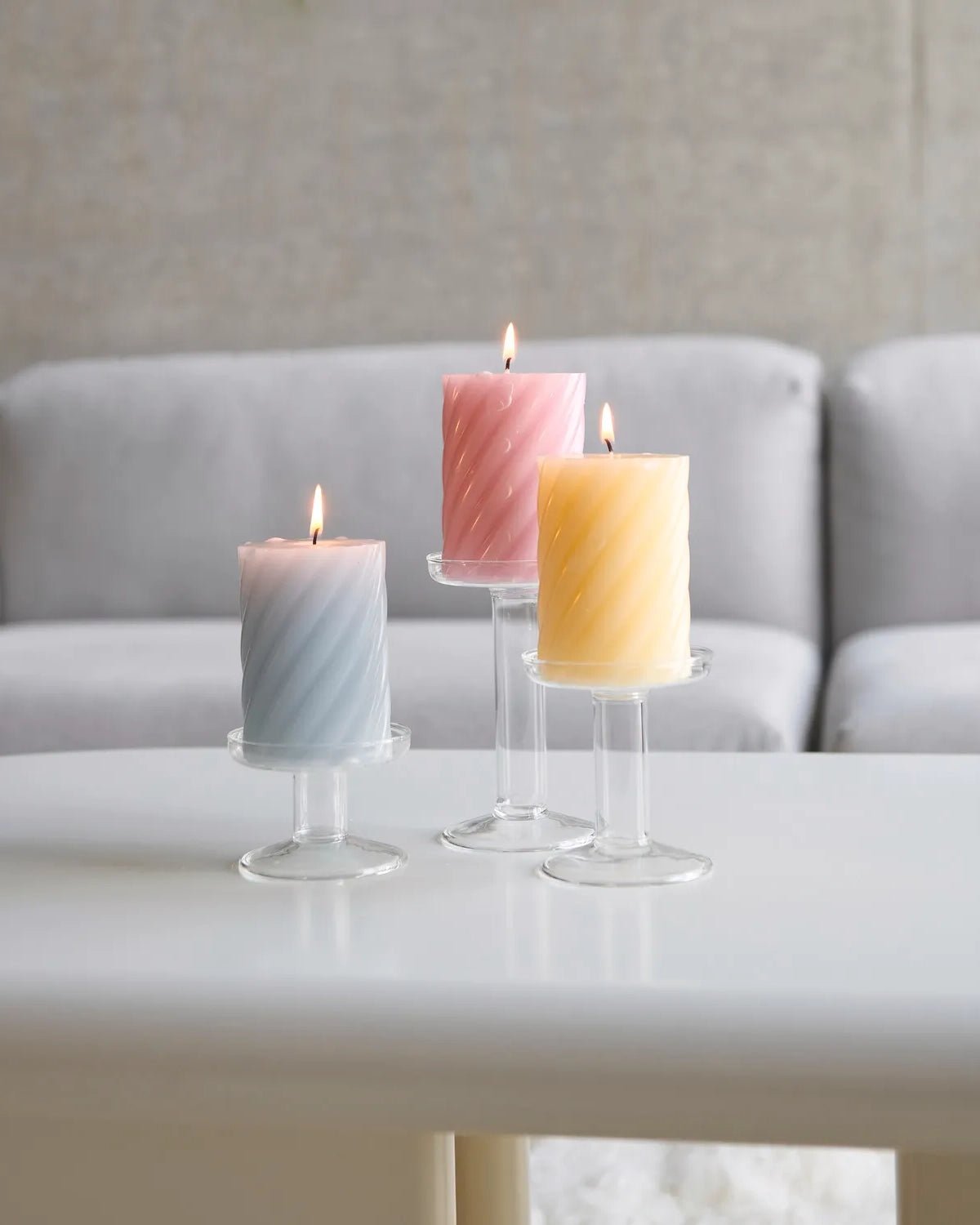 Rico Design - Stumpenkerze Spiral • Rosa - Kerze - ROSA ECK