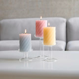 Rico Design - Stumpenkerze Spiral • Rosa - Kerze - ROSA ECK