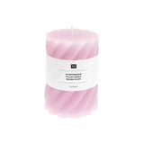 Rico Design - Stumpenkerze Spiral • Rosa - Kerze - ROSA ECK