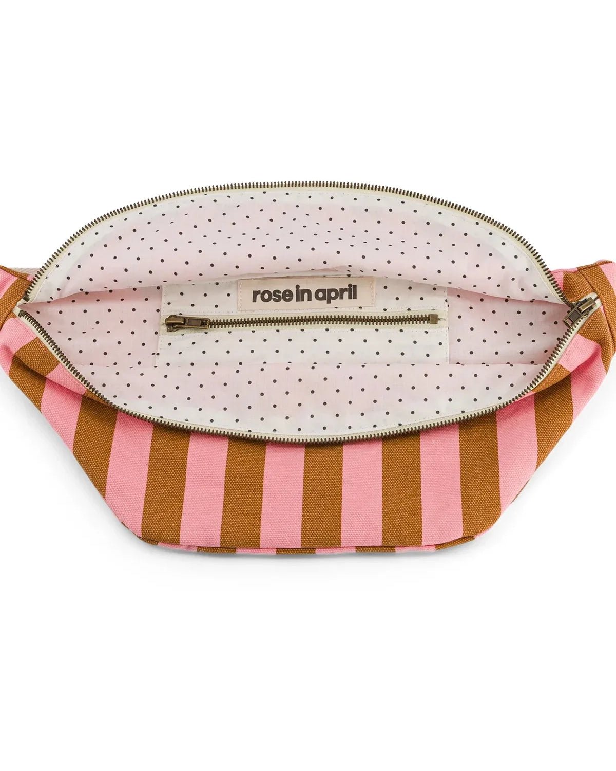 Rose in April - BANANA Bauchtasche | Stripes Caramel / Strawberry - Tasche - ROSA ECK - 