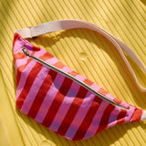 Rose in April - BANANA Bauchtasche • Stripes Orchid/Tomato - Bauchtasche - ROSA ECK Concept Store