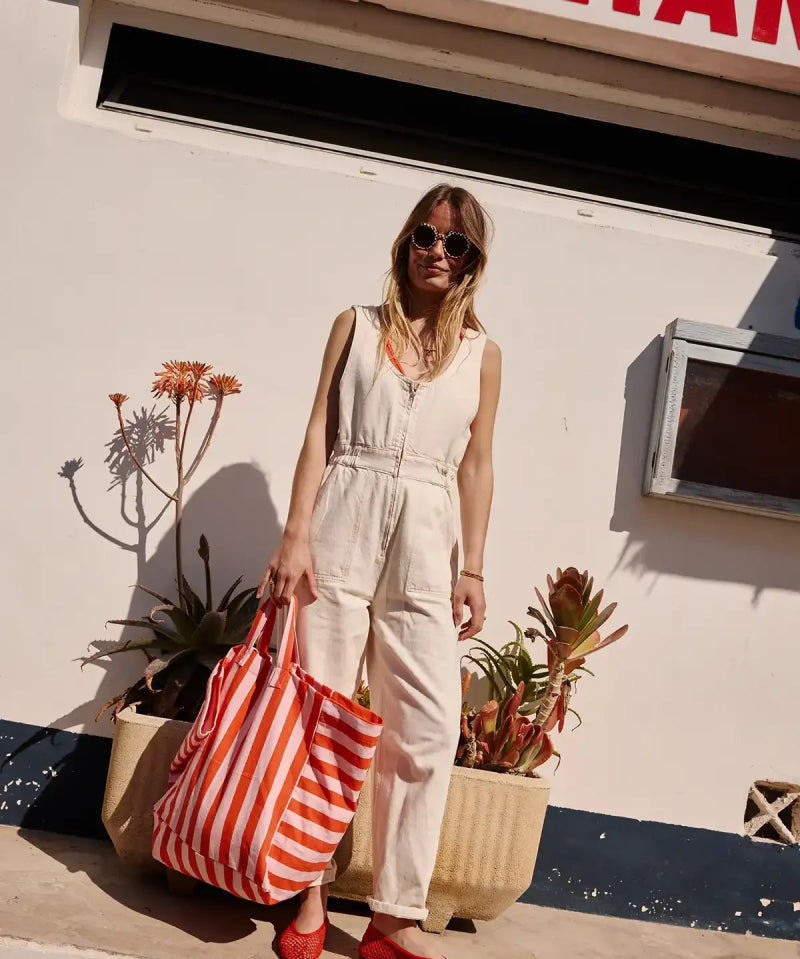 Rose in April - ELISA Einkaufstasche • Streifen Rot/Pink - Tasche - ROSA ECK Concept Store