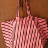 Rose in April - ELISA Einkaufstasche • Stripes Tennis Funky pink - Tasche - ROSA ECK