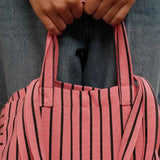 Rose in April - ELISA Einkaufstasche • Stripes Tennis Funky pink - Tasche - ROSA ECK