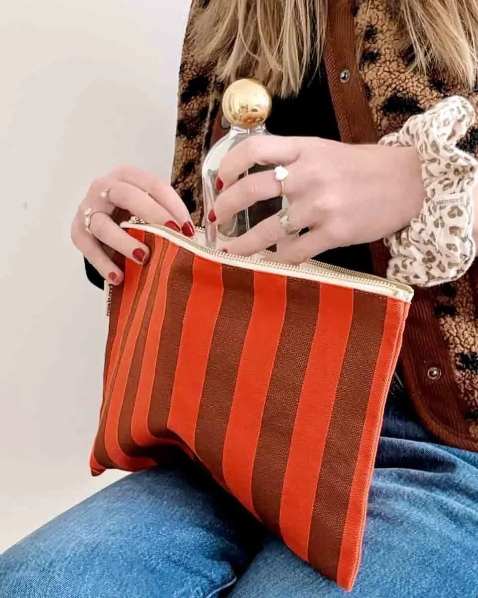 Rose in April - LILI Etui • Stripes Brown/Tomato - ROSA ECK