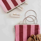 Rose in April - MARIE Geldbeutel • Stripes Brick/Pink - ROSA ECK