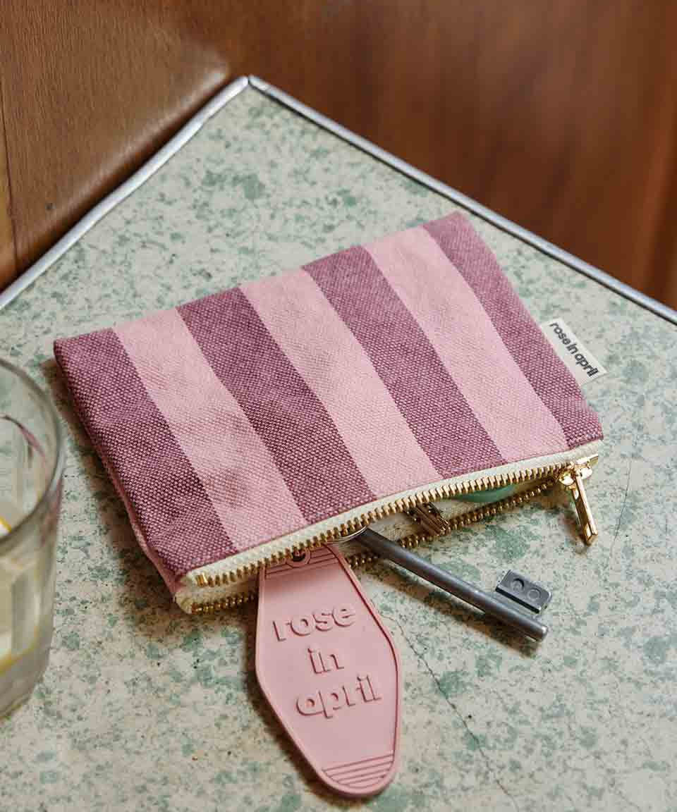 Rose in April - MARIE Mini - Beutel | Stripes  Burgundy / Flamingo - Beutel - ROSA ECK - 