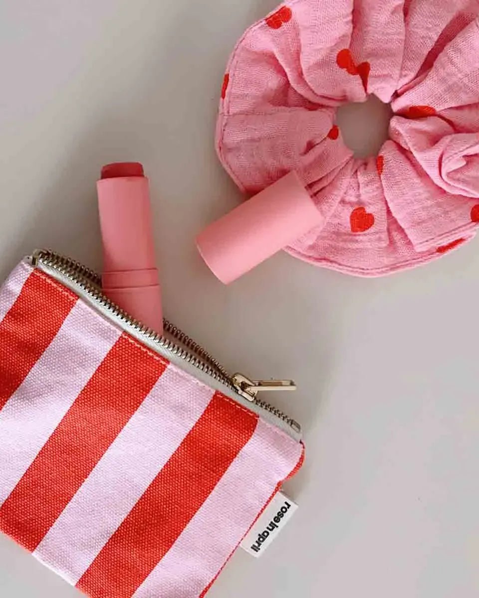 Rose in April - MARIE Mini - Beutel • Stripes Tomato/Candy - Geldbeutel - ROSA ECK Concept Store