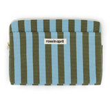 Rose in April - OCTAVE Laptophülle (13/14 Zoll) • Stripes Olive / Blue - Laptoptasche - ROSA ECK