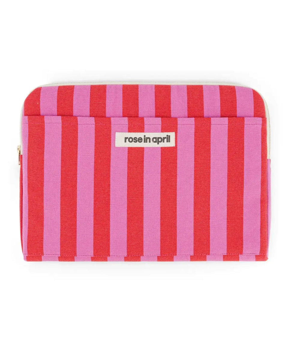 Rose in April - OCTAVE Laptoptasche (13/14 Zoll) • Stripes Orchid Red - Laptoptasche - ROSA ECK Concept Store
