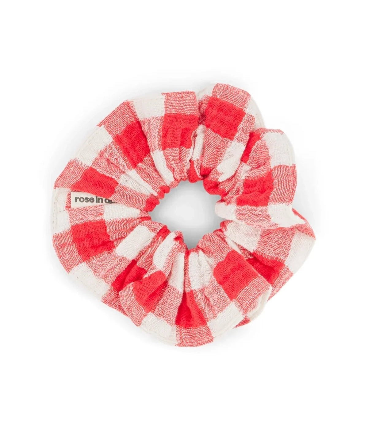 Rose in April - SCRUNCHIE Haargummi | Vichy Ecru - Tomato - ROSA ECK Concept Store