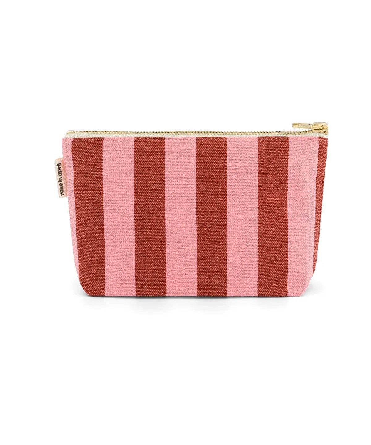 Rose in April - SOFIA Kleiner Kulturbeutel • Stripes Brick/Pink - Kulturbeutel - ROSA ECK