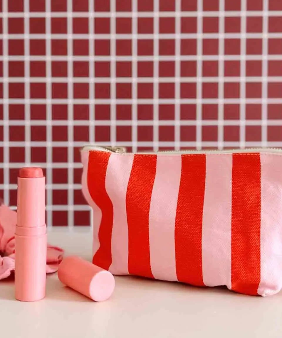 Rose in April - SOFIA Kleiner Kulturbeutel • Stripes Tomato/Candy - Beutel - ROSA ECK Concept Store