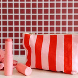 Rose in April - SOFIA Kleiner Kulturbeutel • Stripes Tomato/Candy - Beutel - ROSA ECK Concept Store