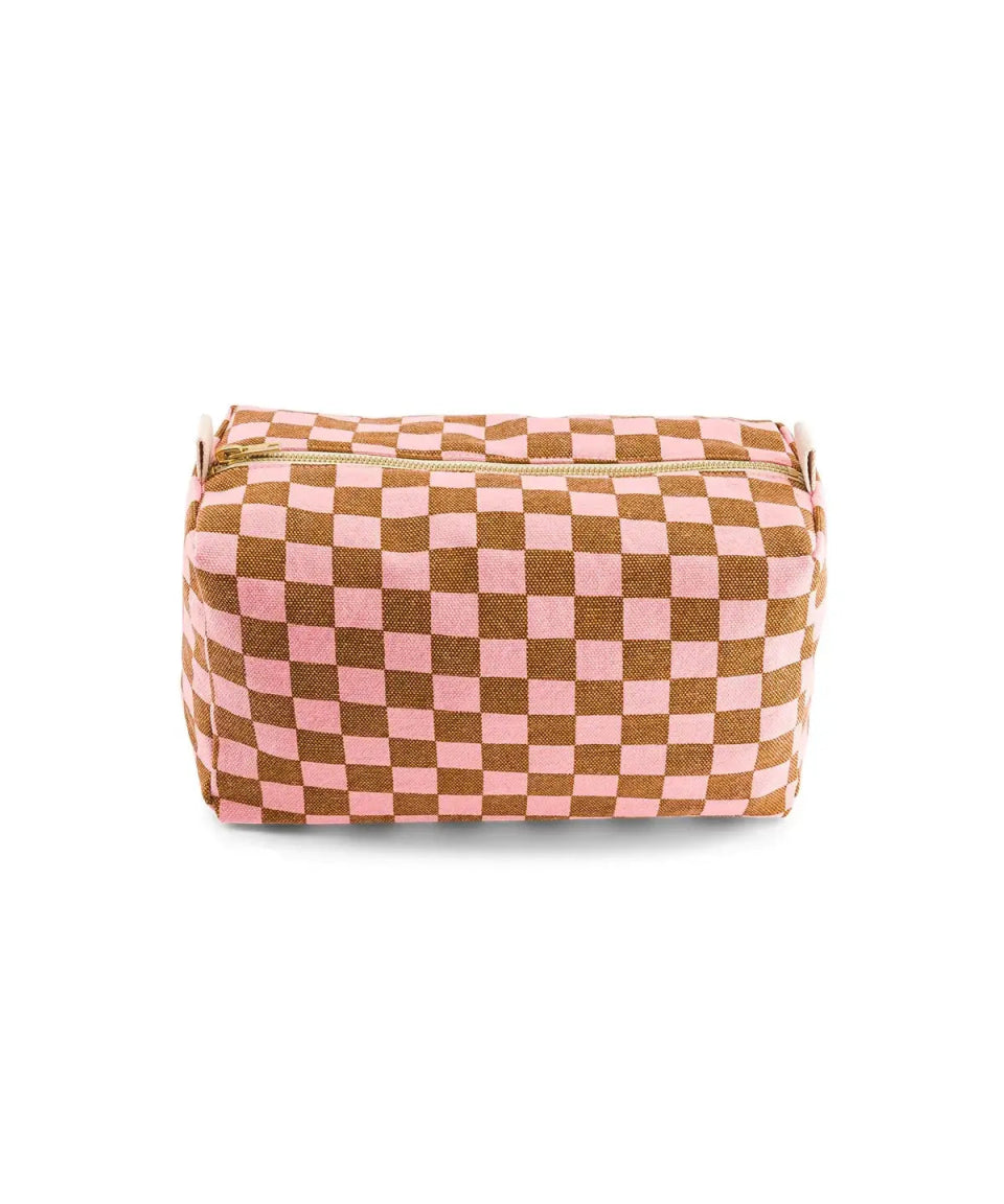 Rose in April - VIC Kulturbeutel • Checks Strawberry/Caramel - Beutel - ROSA ECK Concept Store