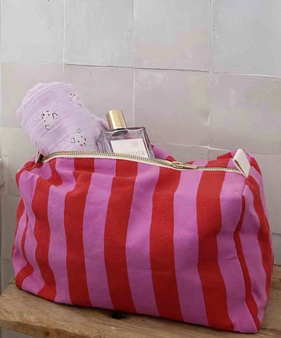 Rose in April - VIC Kulturbeutel • Stripes Orchid/Tomato - Beutel - ROSA ECK Concept Store