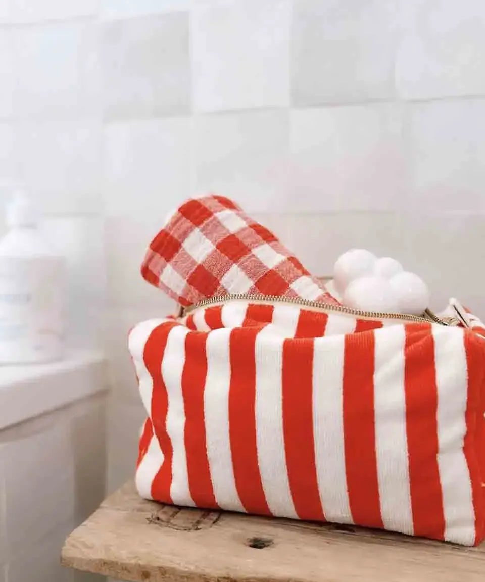 Rose in April - VIC Kulturbeutel • Stripes Tomato Terry - Beutel - ROSA ECK Concept Store